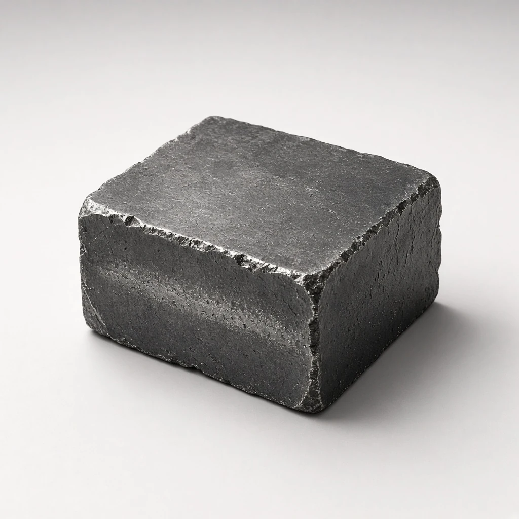 Supporting still of die-steel offcut, no text or logos, pale ground.