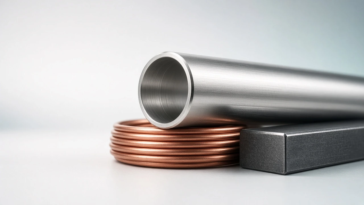 Stainless steel, copper and alloy metal texture