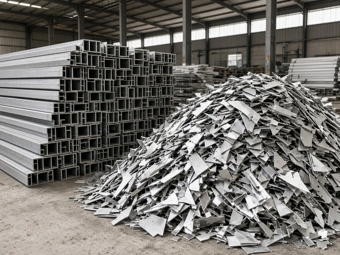 Aluminium scrap in industrial godown