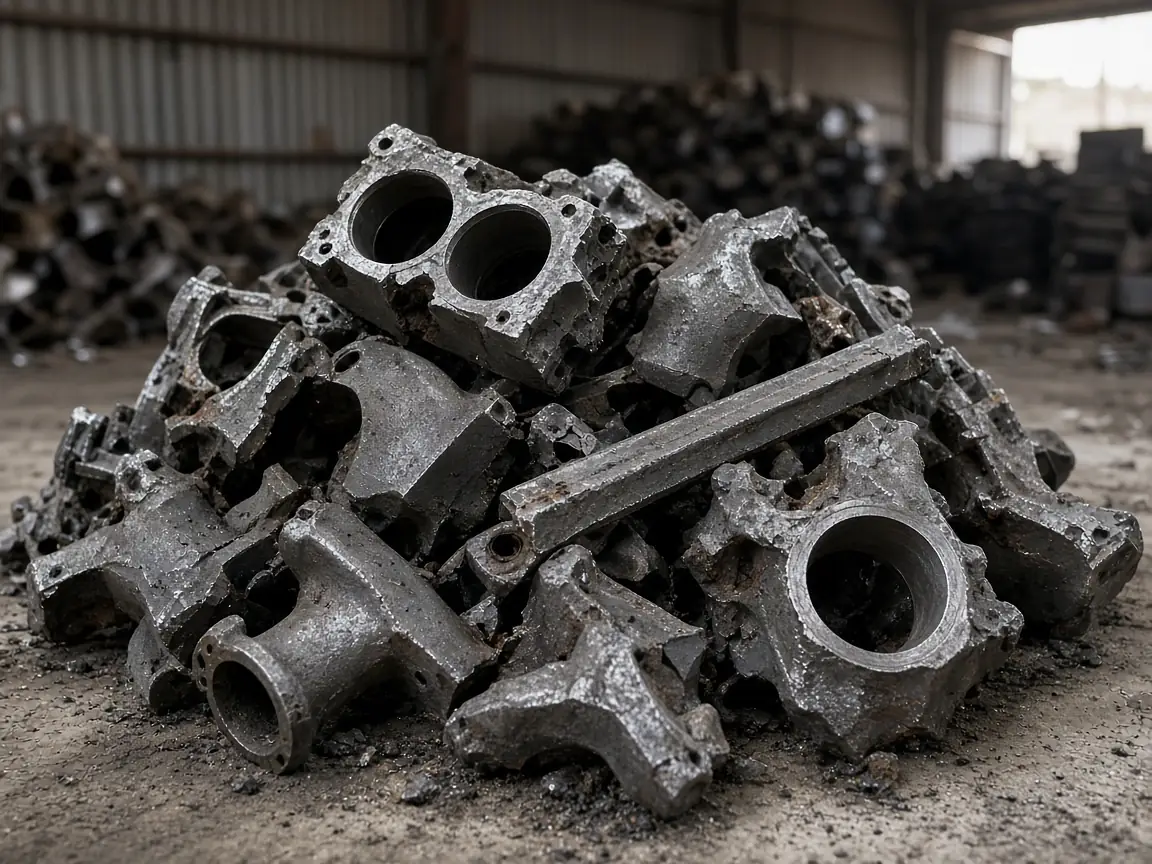 Cast Iron scrap in industrial godown