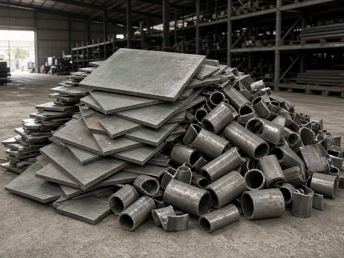 Hastelloy scrap in industrial godown