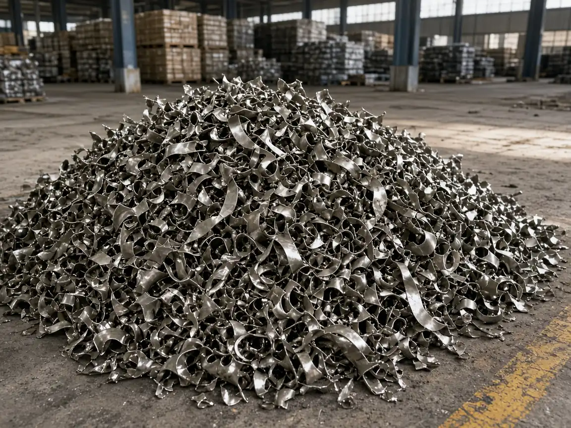 Monel scrap in industrial godown