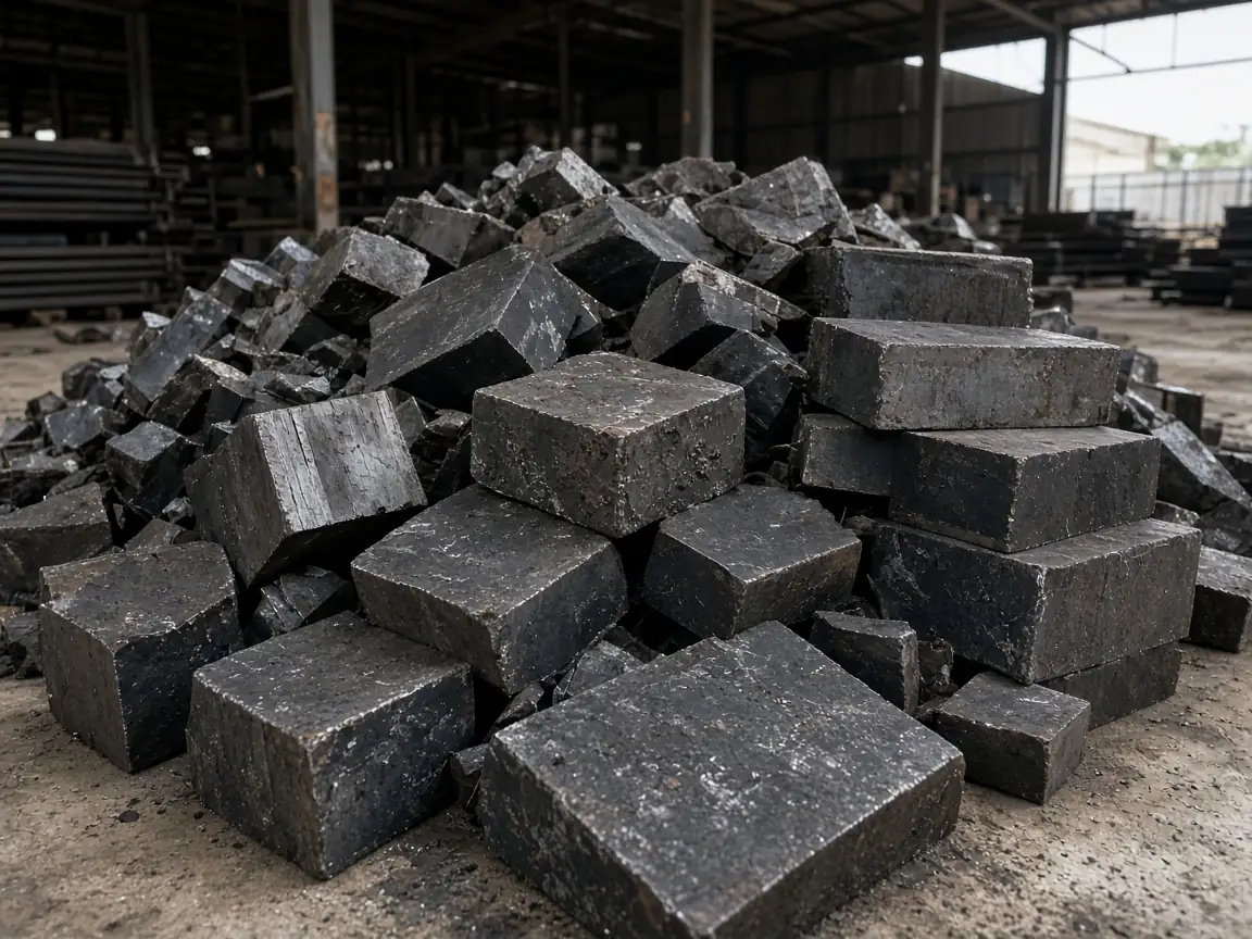Tool/Die Steel scrap in industrial godown