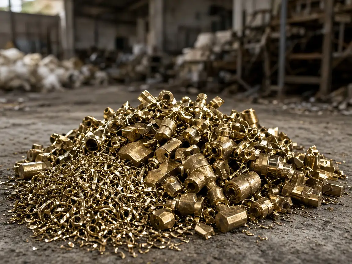 Brass scrap in warehouse